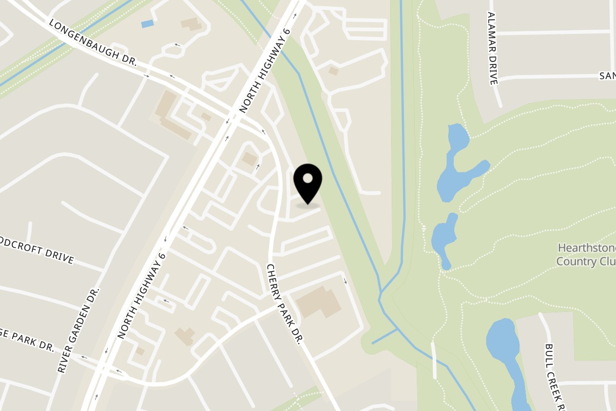 Map showing the location of Tandoori Hut on 7610 Cherry Park Dr Ste A in Houston